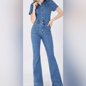 Blue Denim Wide Leg Jumpsuit NWT